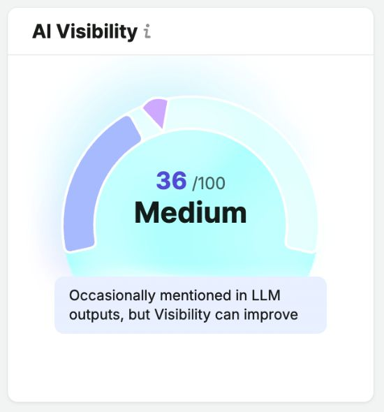 Visibility OverviewのAI Visibilityスコア表示例